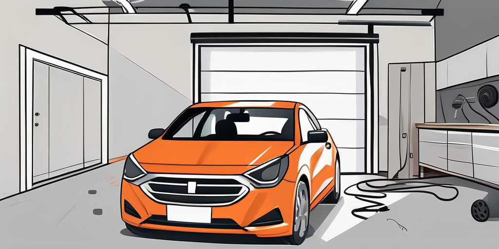 A broken garage door opener in a garage setting