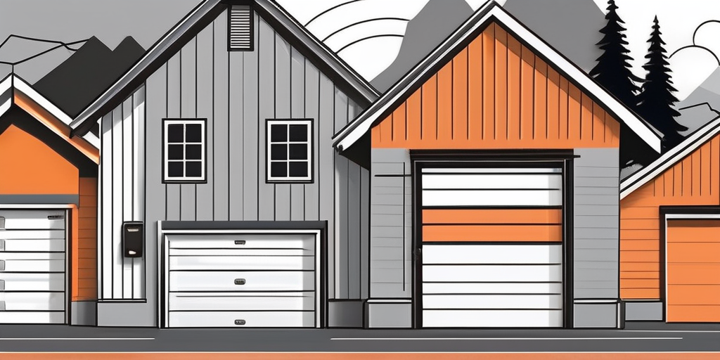 Several different styles of garage doors