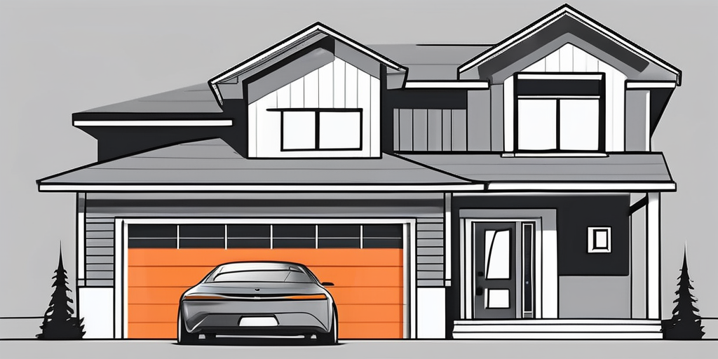 A garage door opener being installed in a provo-style house garage