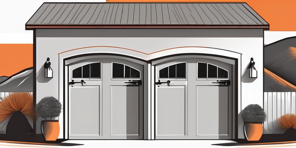 A spanish-style garage with an old
